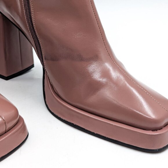 Jeffrey Campbell Maximal Lo Vintage 90s Inspired Square Toe Pink Boots size 10 - Picture 4 of 12